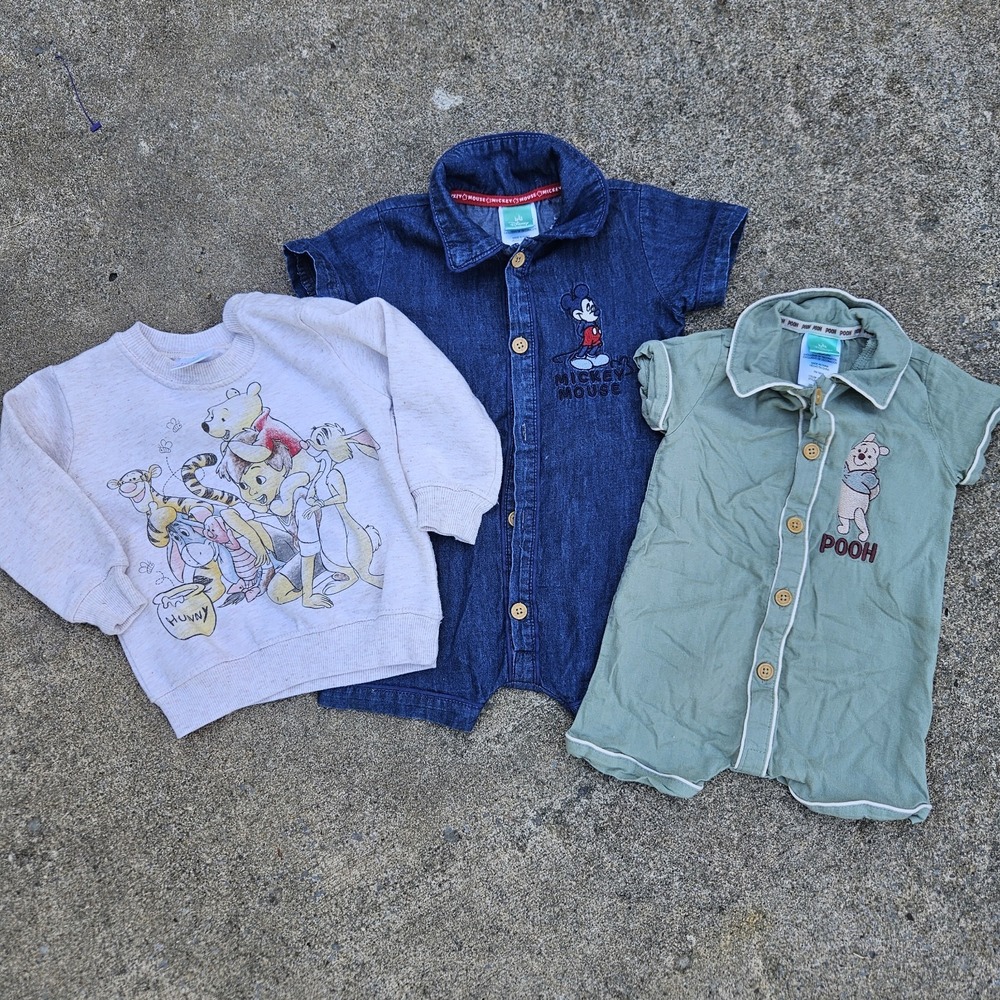 Disney Baby Clothes‎ Size 3-6 Month Romper Winne The Pooh Mickey Mouse